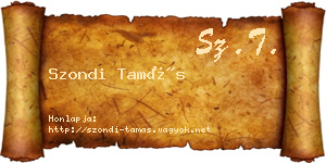 Szondi Tamás névjegykártya